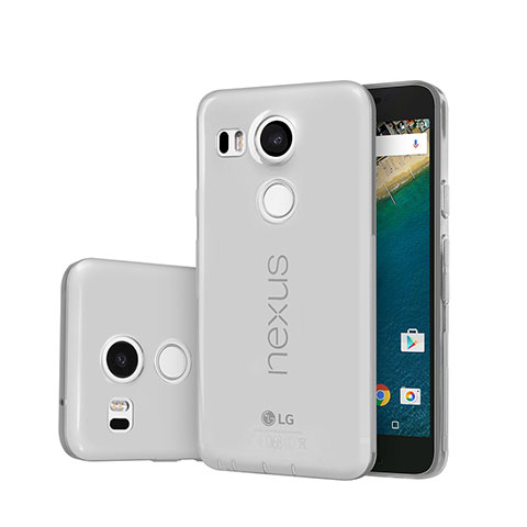 Carcasa Silicona Ultrafina Transparente para Google Nexus 5X Gris