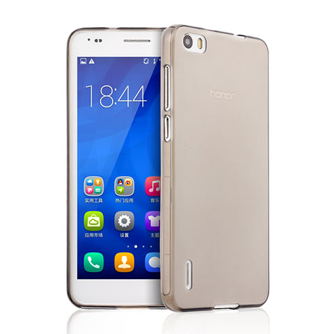 Carcasa Silicona Ultrafina Transparente para Huawei Honor 6 Gris