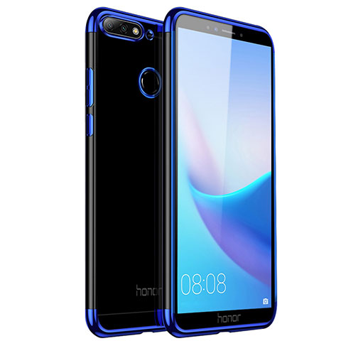 Carcasa Silicona Ultrafina Transparente para Huawei Honor Play 7A Azul