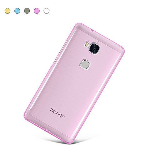 Carcasa Silicona Ultrafina Transparente para Huawei Honor X5 Rosa