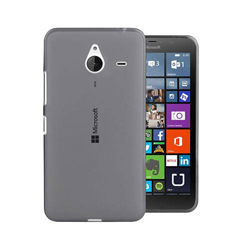 Carcasa Silicona Ultrafina Transparente para Microsoft Lumia 640 XL Lte Gris