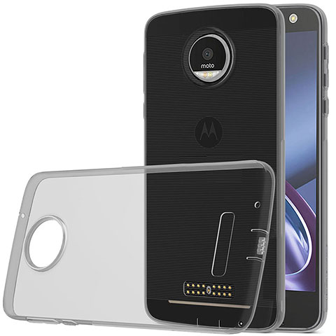 Carcasa Silicona Ultrafina Transparente para Motorola Moto Z Play Gris
