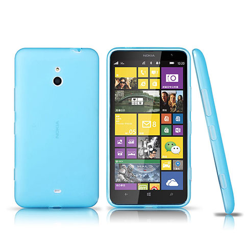 Carcasa Silicona Ultrafina Transparente para Nokia Lumia 1320 Azul