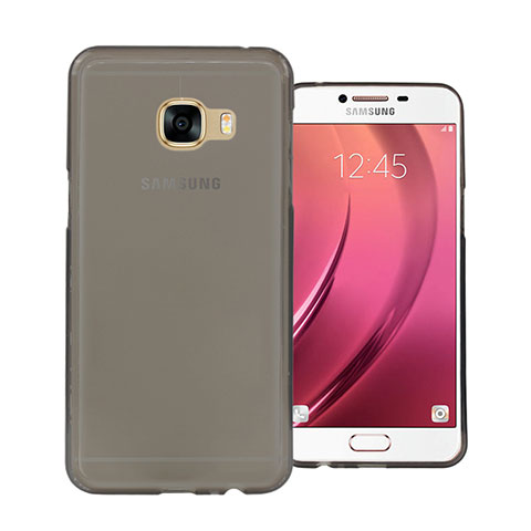 Carcasa Silicona Ultrafina Transparente para Samsung Galaxy C7 SM-C7000 Gris