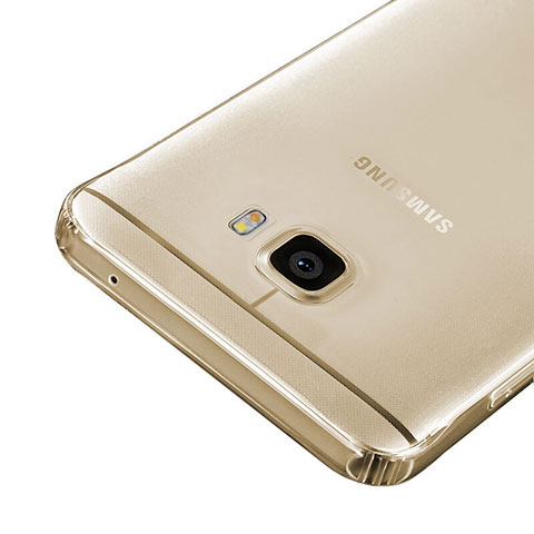 Carcasa Silicona Ultrafina Transparente para Samsung Galaxy C7 SM-C7000 Oro