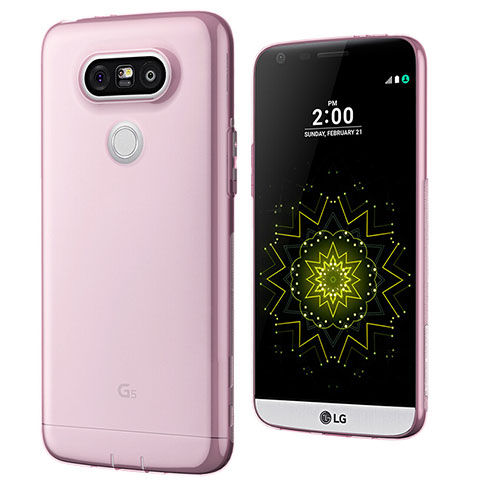 Carcasa Silicona Ultrafina Transparente T02 para LG G5 Rosa