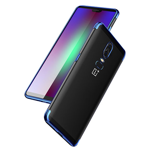 Carcasa Silicona Ultrafina Transparente T03 para OnePlus 6 Azul