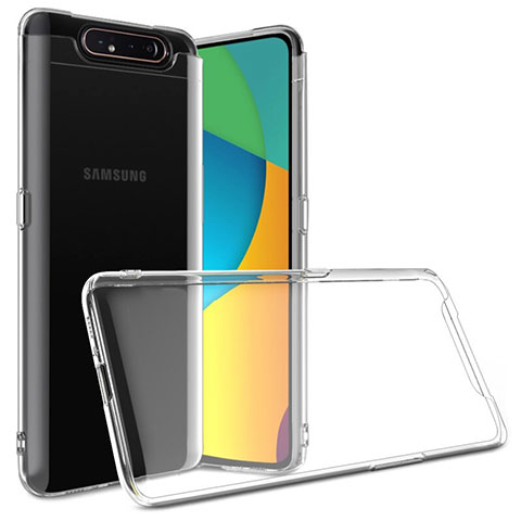 Carcasa Silicona Ultrafina Transparente T03 para Samsung Galaxy A80 Claro