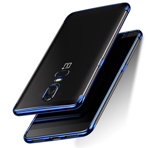 Carcasa Silicona Ultrafina Transparente T05 para OnePlus 6 Azul