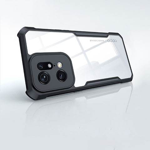 Carcasa Silicona Ultrafina Transparente T08 para Oppo Find X5 Pro 5G Negro