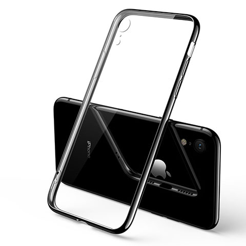 Carcasa Silicona Ultrafina Transparente T10 para Apple iPhone XR Negro