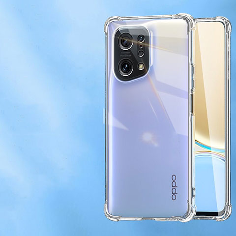 Carcasa Silicona Ultrafina Transparente T10 para Oppo Find X5 Pro 5G Claro