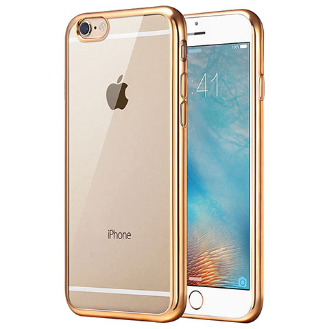 Carcasa Silicona Ultrafina Transparente T16 para Apple iPhone 6S Oro