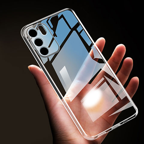 Carcasa Silicona Ultrafina Transparente T16 para Oppo Reno6 Pro 5G India Claro