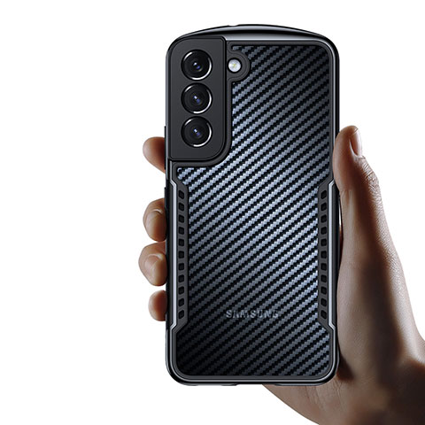 Carcasa Silicona Ultrafina Transparente T16 para Samsung Galaxy S21 Plus 5G Negro