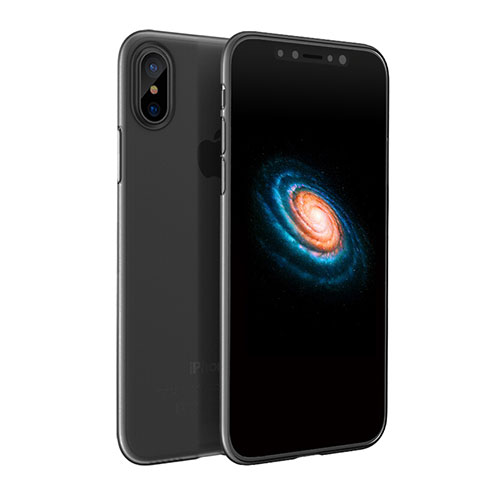 Carcasa Silicona Ultrafina Transparente T18 para Apple iPhone X Gris