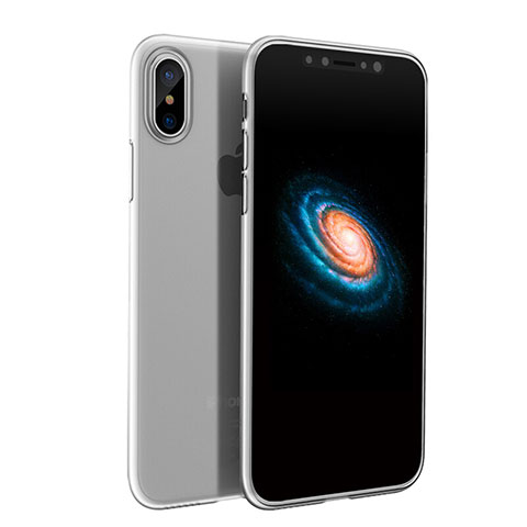 Carcasa Silicona Ultrafina Transparente T18 para Apple iPhone Xs Blanco