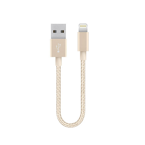 Cargador Cable USB Carga y Datos 15cm S01 para Apple iPad 10.2 (2020) Oro