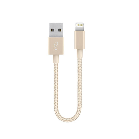 Cargador Cable USB Carga y Datos 15cm S01 para Apple iPad 3 Oro