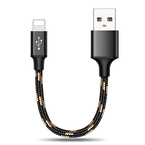 Cargador Cable USB Carga y Datos 25cm S03 para Apple iPhone 13 Negro