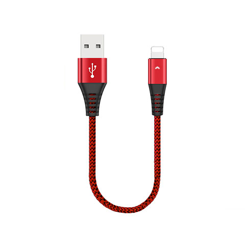 Cargador Cable USB Carga y Datos 30cm D16 para Apple iPhone 14 Plus Rojo