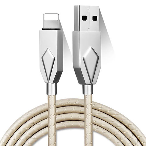 Cargador Cable USB Carga y Datos D13 para Apple iPhone 14 Plus Plata