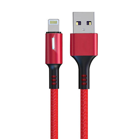 Cargador Cable USB Carga y Datos D21 para Apple iPhone 14 Pro Max Rojo
