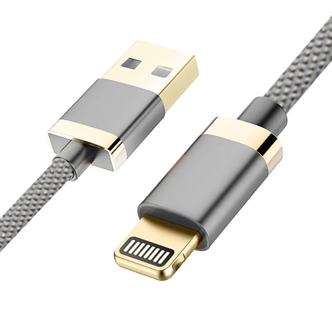 Cargador Cable USB Carga y Datos D24 para Apple iPad 10.2 (2020) Gris