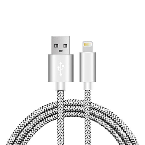 Cargador Cable USB Carga y Datos L07 para Apple iPhone 12 Pro Max Plata