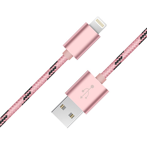 Cargador Cable USB Carga y Datos L10 para Apple iPhone 12 Pro Max Rosa