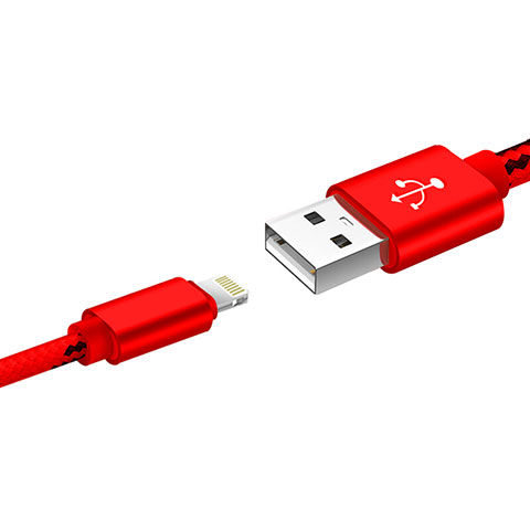 Cargador Cable USB Carga y Datos L10 para Apple iPhone 14 Pro Max Rojo