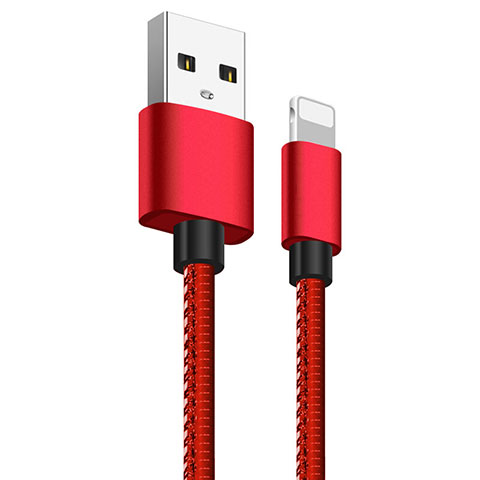 Cargador Cable USB Carga y Datos L11 para Apple iPhone XR Rojo