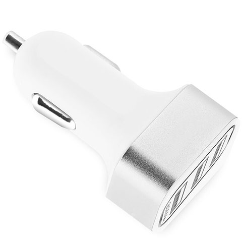 Cargador de Mechero 3.0A Adaptador Coche 3 Puerto USB Carga Rapida Universal U07 Plata