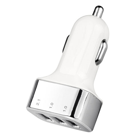 Cargador de Mechero 3.0A Adaptador Coche 3 Puerto USB Carga Rapida Universal U09 Plata