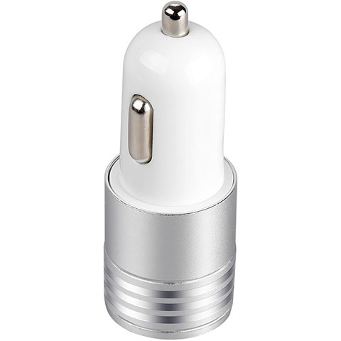 Cargador de Mechero 3.1A Adaptador Coche Doble Puerto USB Carga Rapida Universal U04 Blanco