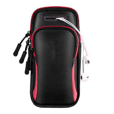 Funda Brazalete Deportivo Brazo Correr Universal A01 Rojo y Negro