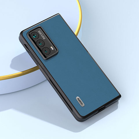 Funda Bumper Lujo Cuero y Plastico Mate Carcasa BH2 para Huawei Honor Magic Vs2 5G Azul