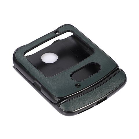 Funda Bumper Lujo Cuero y Plastico Mate Carcasa para Motorola Moto RAZR (2022) 5G Verde