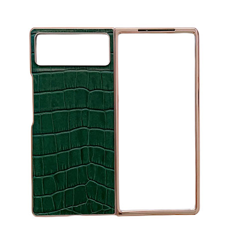 Funda Bumper Lujo Cuero y Plastico Mate Carcasa para Xiaomi Mix Fold 2 5G Verde
