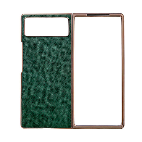 Funda Bumper Lujo Cuero y Plastico Mate Carcasa S01 para Xiaomi Mix Fold 2 5G Verde