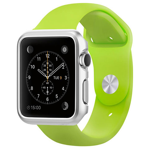 Funda Bumper Lujo Marco de Aluminio C01 para Apple iWatch 2 38mm Plata