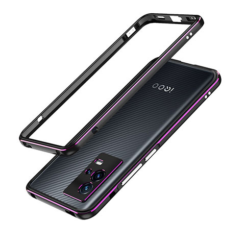 Funda Bumper Lujo Marco de Aluminio Carcasa A01 para Vivo iQOO 8 5G Morado