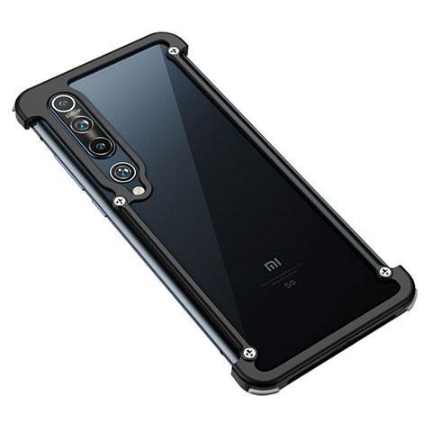 Funda Bumper Lujo Marco de Aluminio Carcasa A01 para Xiaomi Mi 10 Negro