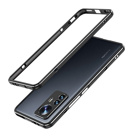 Funda Bumper Lujo Marco de Aluminio Carcasa A01 para Xiaomi Mi 12 5G Negro