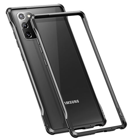 Funda Bumper Lujo Marco de Aluminio Carcasa N01 para Samsung Galaxy Note 20 5G Negro