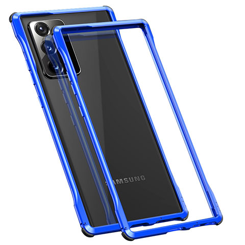 Funda Bumper Lujo Marco de Aluminio Carcasa N01 para Samsung Galaxy Note 20 Ultra 5G Azul