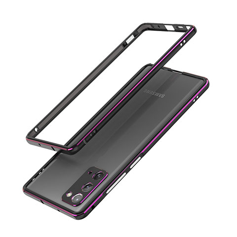 Funda Bumper Lujo Marco de Aluminio Carcasa N03 para Samsung Galaxy Note 20 5G Morado