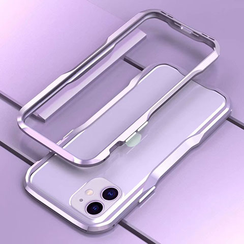 Funda Bumper Lujo Marco de Aluminio Carcasa para Apple iPhone 11 Morado