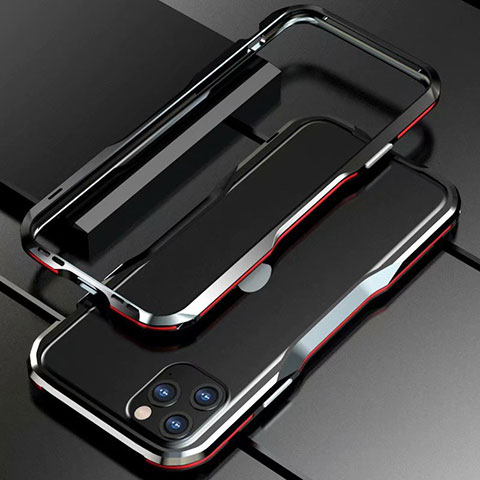 Funda Bumper Lujo Marco de Aluminio Carcasa para Apple iPhone 11 Pro Rojo y Negro