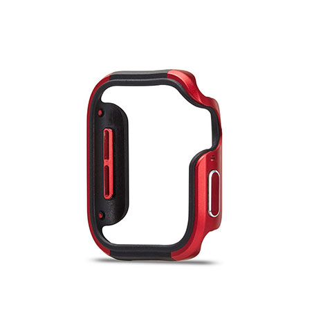 Funda Bumper Lujo Marco de Aluminio Carcasa para Apple iWatch 5 40mm Rojo y Negro